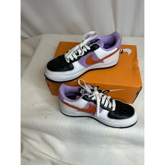 Nike Air Force 1 Low HTX RCK Black White Orange Purple Sneakers - Size 5 - Picture 3 of 6
